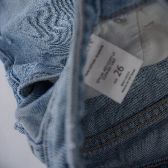 Hidden Light Wash Distressed Skinny Button Fly High Waisted Blue Denim Jeans 26 - Picture 11 of 16